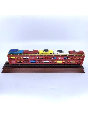 Bachmann HO 89' Tri-Level Auto Transporter ATSF 88969 w/15 Cars Hong Kong Vtg